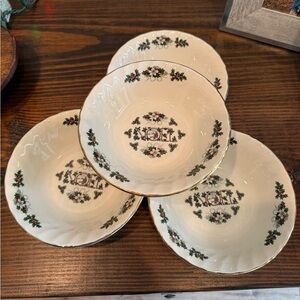 Churchill NOEL Set of 4 Soup/ Cereal Bowls Made In England Christmas Holiday